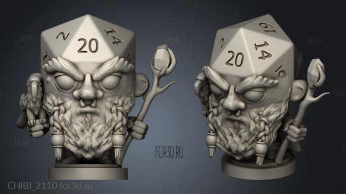 Dices Dwarf Druid Dice stl model for CNC