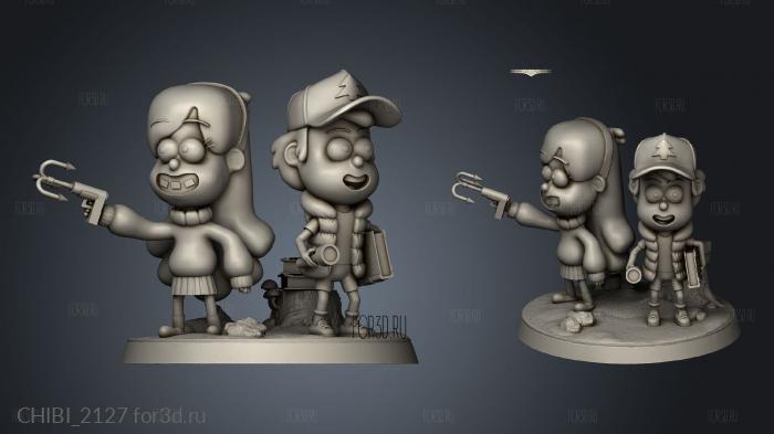 Dipper and Mabel stl model for CNC