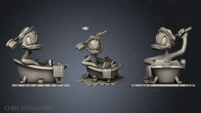 Donald Duck Bathtub stl model for CNC