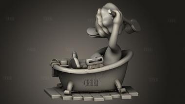 Ванна с Дональдом Даком 3d stl модель для ЧПУ