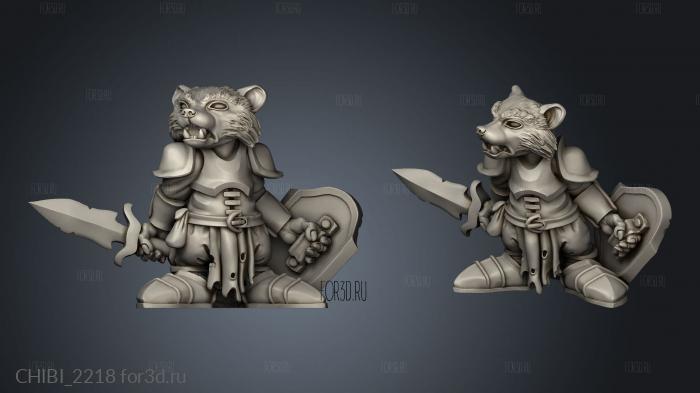 Racoon Folk Paladins stl model for CNC