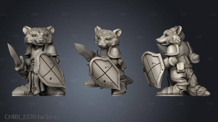 Racoon Folk Paladins stl model for CNC