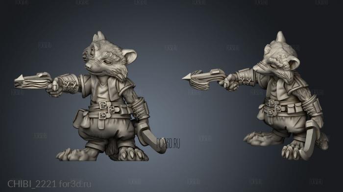 Racoon Folk Rogue stl model for CNC