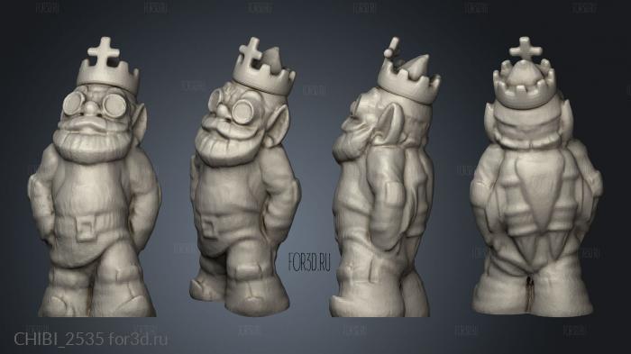 Gnome Chess King Rahl stl model for CNC