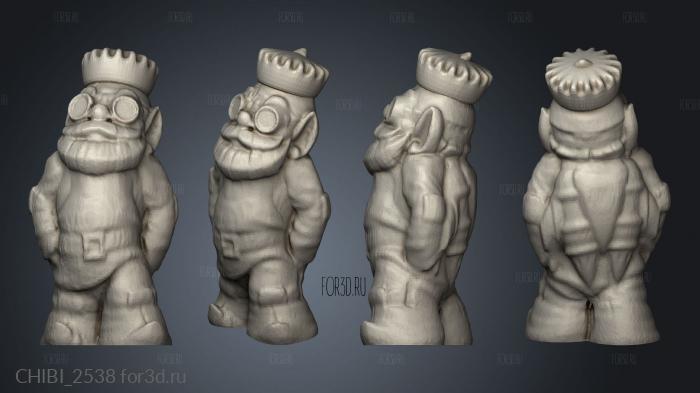 Gnome Chess Queen King Rahl stl model for CNC