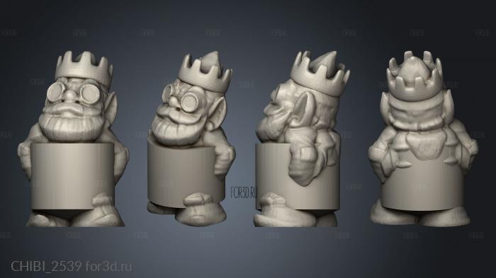 Gnome Chess Rook King Rahl stl model for CNC