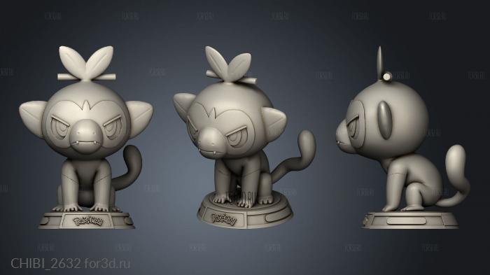 Grookey Pokemon stl model for CNC