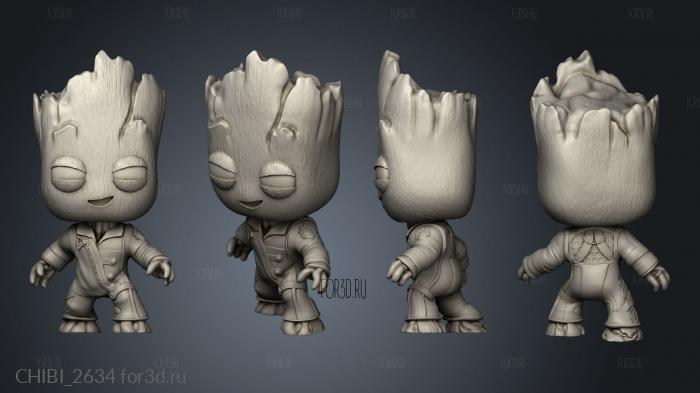 Groot Funko Angry Groot stl model for CNC