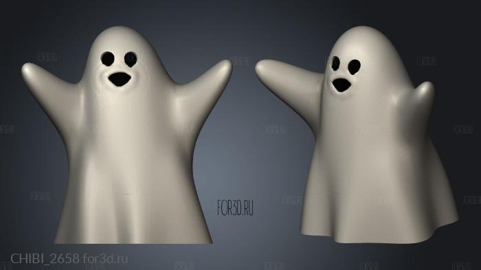 Halloween Ghosts face stl model for CNC