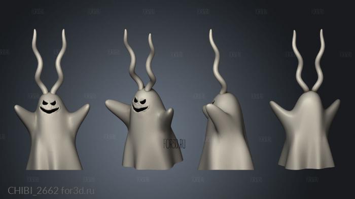 Halloween Ghosts face stl model for CNC