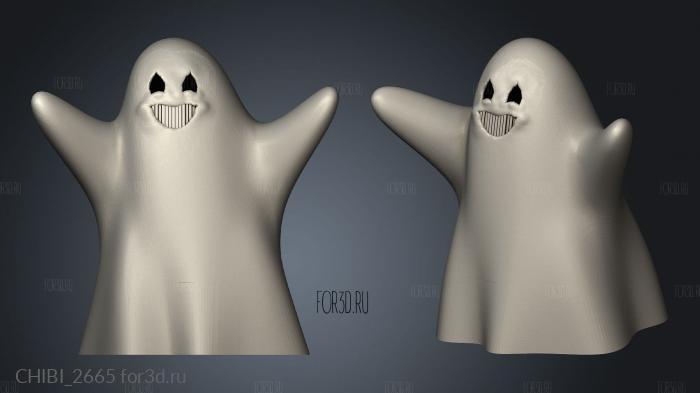 Halloween Ghosts face manual stl model for CNC