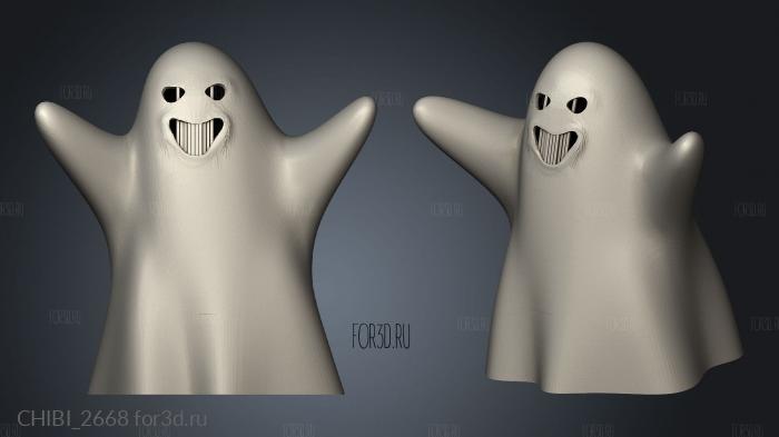 Halloween Ghosts face manual stl model for CNC