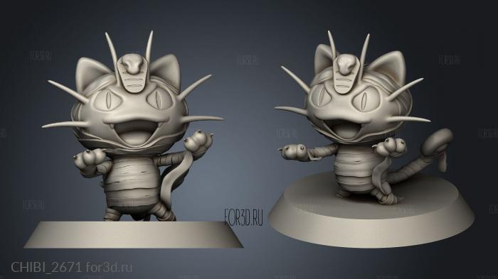 Halloween Meowth stl model for CNC