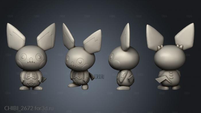 Halloween Pichu stl model for CNC