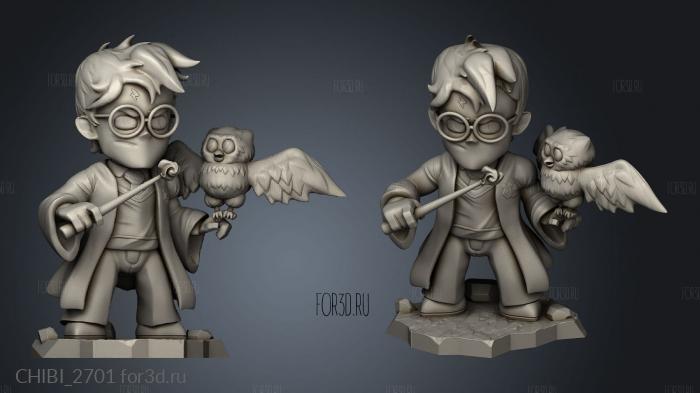 Harry Potter Chibi for Owl stl model for CNC