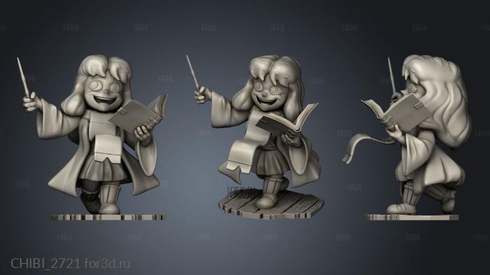 Hermione Chibi stl model for CNC