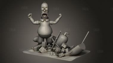 Гомер симпсоны гриль 3d stl модель для ЧПУ