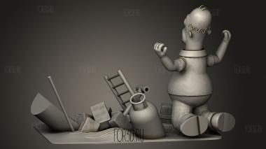 Гомер симпсоны гриль 3d stl модель для ЧПУ