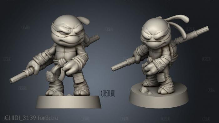 Chibi Ninja Turtles Donatello stl model for CNC