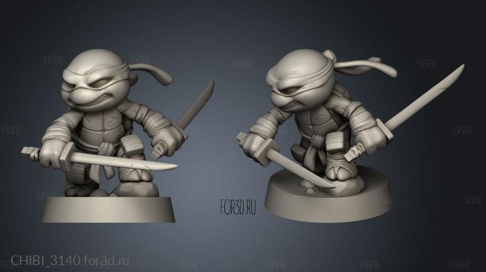 Chibi Ninja Turtles Leonardo stl model for CNC