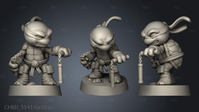 Chibi Ninja Turtles Michelangelo stl model for CNC