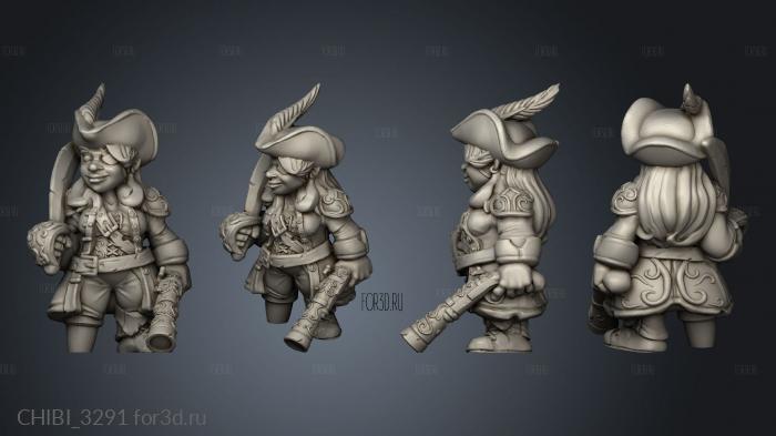 Pirate Gnome Female stl model for CNC