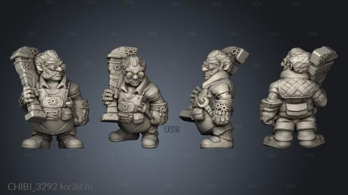 Pirate Gnome Male Tinkerer stl model for CNC