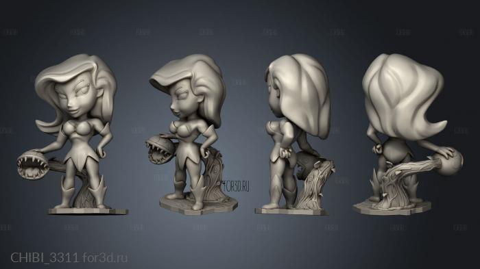 Poison Chibi stl model for CNC