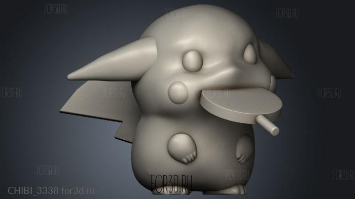 pokemon pikachu baby with candy pmd stl model for CNC