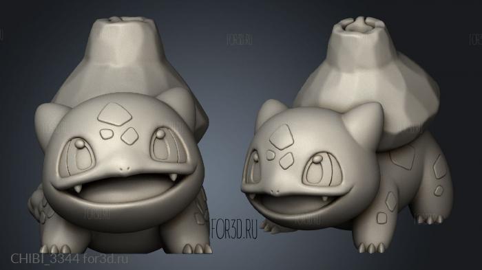 pokemon starters fire bulbasaur stl model for CNC