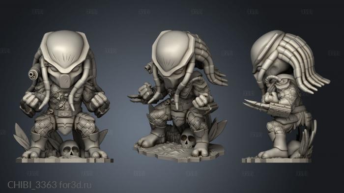 Predator Chibi stl model for CNC