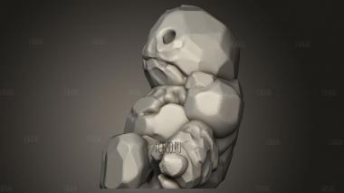 Глиняный вид сидящего комка 3d stl модель для ЧПУ