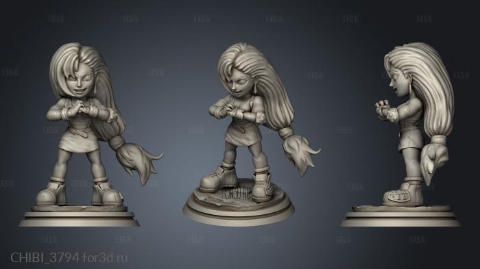 Tifa Chibi stl model for CNC