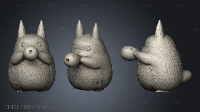 Totoro Family stl model for CNC