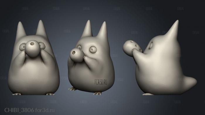 Totoro Family Mini stl model for CNC