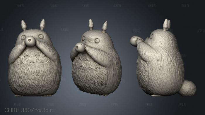 Totoro Family stl model for CNC