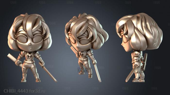 CHIBI_4443 stl model for CNC