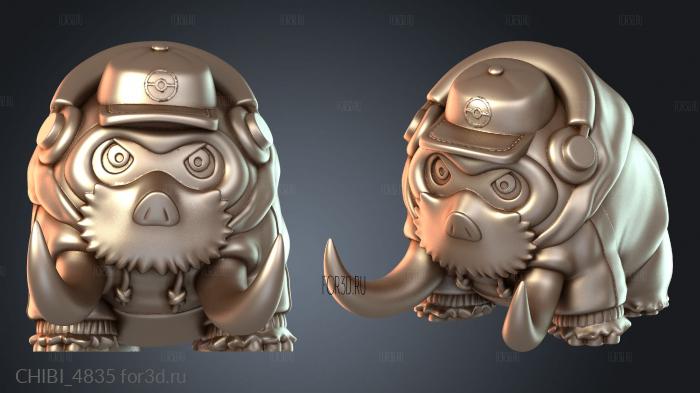 CHIBI_4835 stl model for CNC
