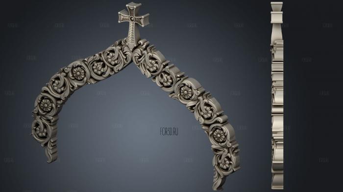 Carved onlay for arch 3d stl for CNC