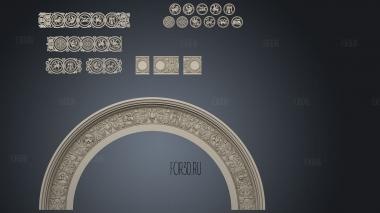 Arch and set of decors byzantine ornament stl model for CNC