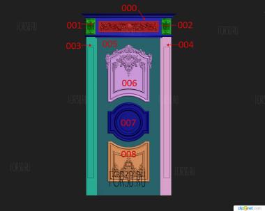 Комплект декоров резной двери новая версия 3d stl модель для ЧПУ