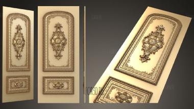 A canvas of a carved door with classical carved decorations stl model for CNC