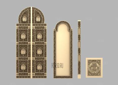 Царские врата + дьяконские врата + панель 3d stl модель для ЧПУ