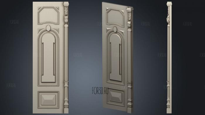 Classical door with platband 3d stl for CNC