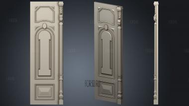 Classical door with platband stl model for CNC