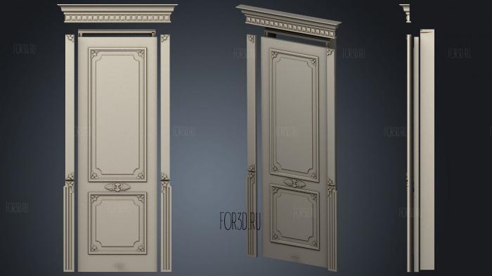 Classical door with platband 3d stl for CNC