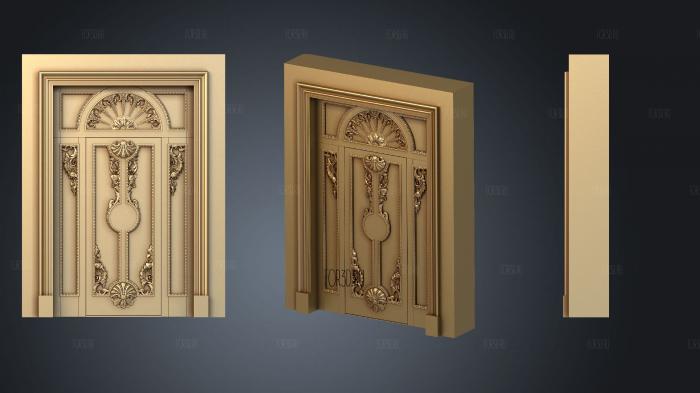 The door is carved with decorative elements of stucco 3d stl for CNC