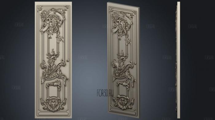 Carved door baroque style 3d stl for CNC