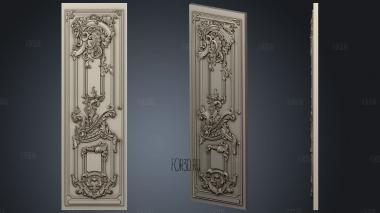 Carved door baroque style stl model for CNC