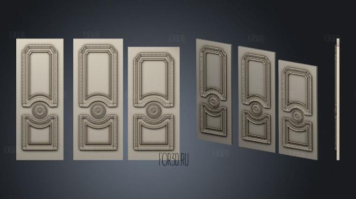Carved door in 3 size 3d stl for CNC